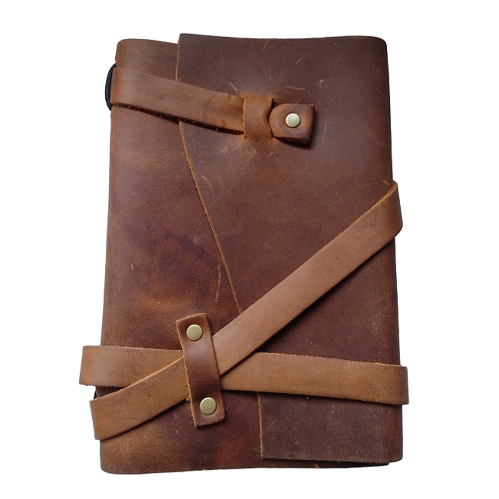 🍃NEW 100% Leather Wrap Journal Brown Portland Leather Notebook For Travel - Picture 2 of 4